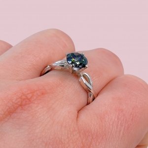 Anillo Piedra con cubic Paradise redondo 7mm de Plata 925